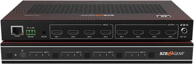 Main image of BZBGEAR 4x4 4K UHD HDMI Video Wall Processor and Seamless Matrix Switcher