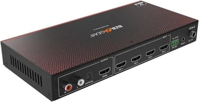 Alt view image 4 of 7 - BZBGEAR 4x1 4K UHD HDMI Seamless Switcher Quad MultiViewer with Audio De-embedder
