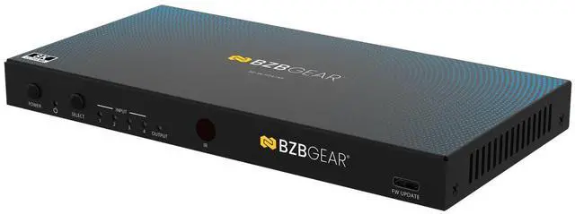 Alt view image 6 of 7 - BZBGEAR 4x1 8K UHD HDMI 2.1 Switcher with Digial/Analog Audio De-Embedding/EDID/RS-232 (8K60/4K120Hz 4:4:4 VRR/ALLM Support)