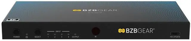 Alt view image 2 of 7 - BZBGEAR 4x1 8K UHD HDMI 2.1 Switcher with Digial/Analog Audio De-Embedding/EDID/RS-232 (8K60/4K120Hz 4:4:4 VRR/ALLM Support)