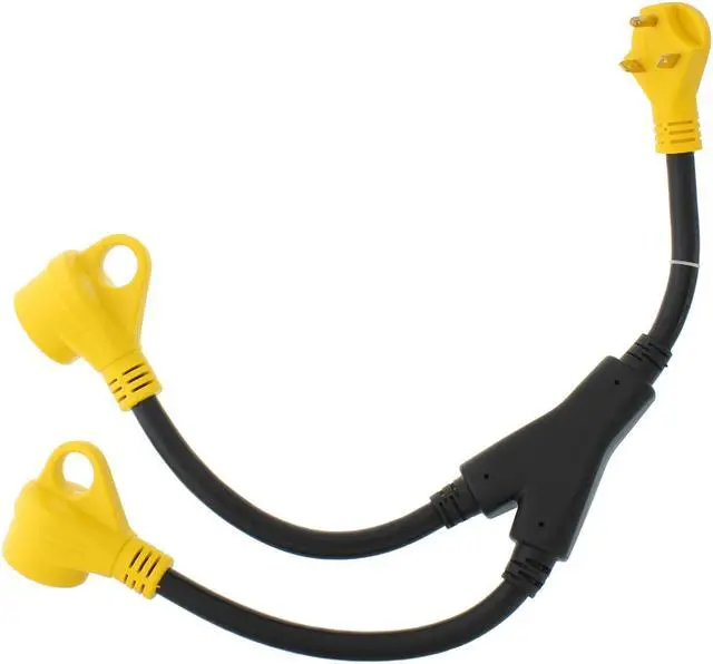 Alt view image 4 of 5 - ABN Plug Y Adapter (1) 30A Male to (2) 30A Female RV Generator Power Converter