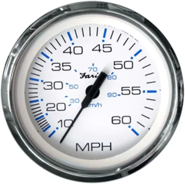 Alt view image 2 of 7 - Faria Chesapeake White SS 4" Speedometer - 60MPH (Mechanical)