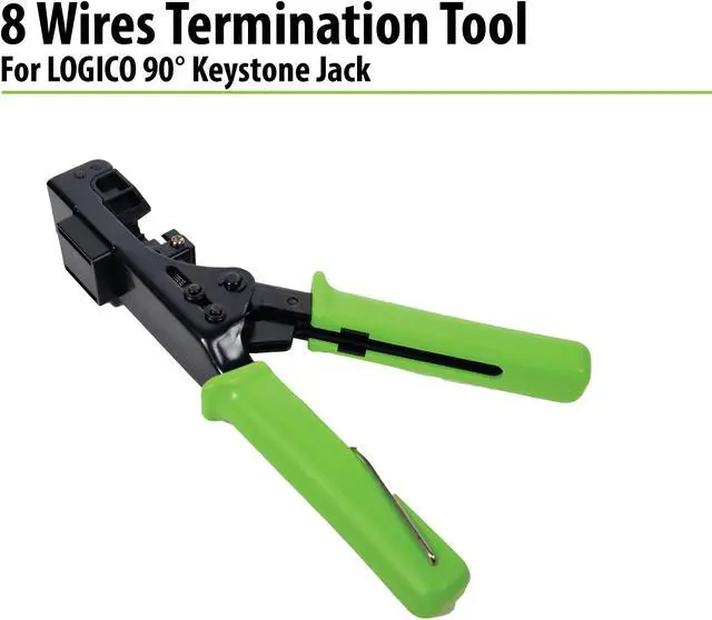 Alt view image 2 of 4 - RJ45 Punch Down Crimping Termination Tool 8 in 1 for LOGICO 90°  Keystone Jacks - Cat6 / Cat6a / Cat5e / Cat5a networking