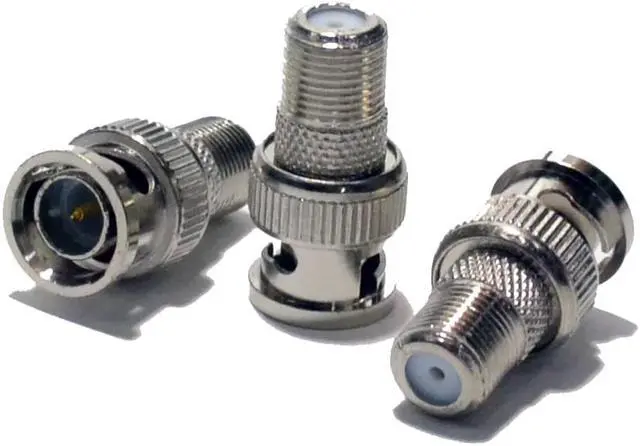 Main image of 10 pack BNC Male to F Female Connector Adapter for Coaxial Cable CCTV