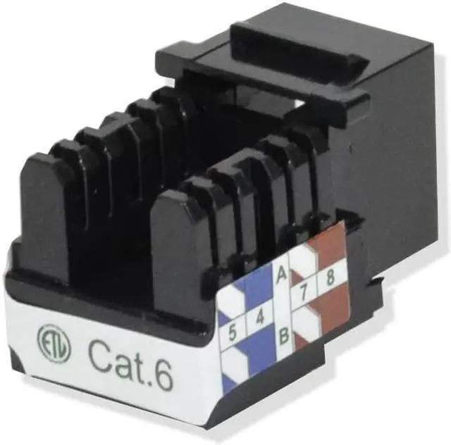 Alt view image 3 of 3 - 10 pack lot Keystone Jack Cat6 Black Network Ethernet 110 Punchdown 8P8C