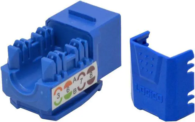 Alt view image 2 of 3 - 5 pack lot Keystone Jack Cat6 Blue Network Ethernet 110 Punchdown 8P8C