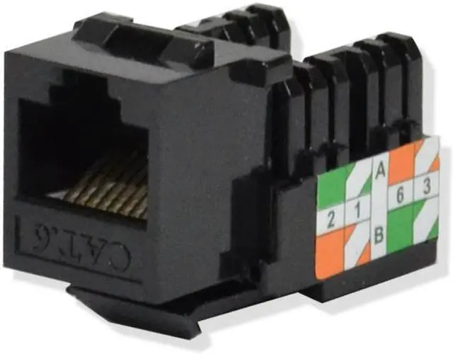 Alt view image 2 of 3 - 10 pack lot Keystone Jack Cat6 Black Network Ethernet 110 Punchdown 8P8C