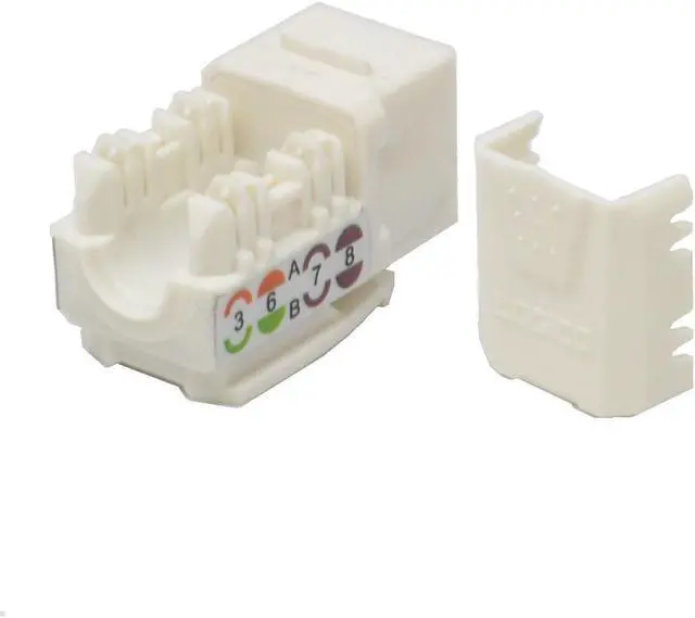 Alt view image 2 of 3 - 5 pack lot Keystone Jack Cat6 White Network Ethernet 110 Punchdown 8P8C