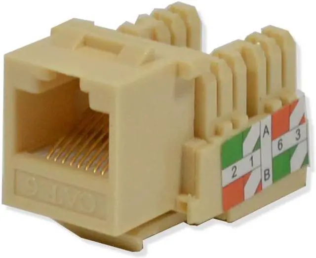 Alt view image 2 of 3 - 50 pack lot Keystone Jack Cat6 Ivory Network Ethernet 110 Punchdown 8P8C