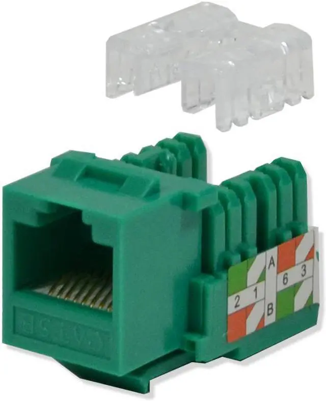 Main image of 25 pack lot Keystone Jack Cat5e Green Network Ethernet 110 Punchdown 8P8C