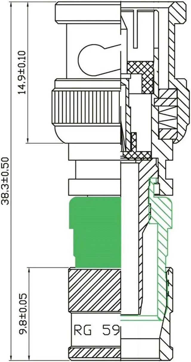 Alt view image 3 of 3 - 10 pack BNC Compression Connector Adapter for RG59 Coax Cable CCTV Camera