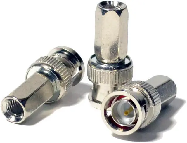 Main image of 100 pack Twist on BNC Male Connector Adapter for RG59 Coax Cable CCTV Camera