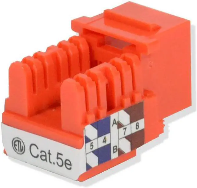 Alt view image 3 of 3 - 50 pack lot Keystone Jack Cat5e Orange Network Ethernet 110 Punchdown 8P8C