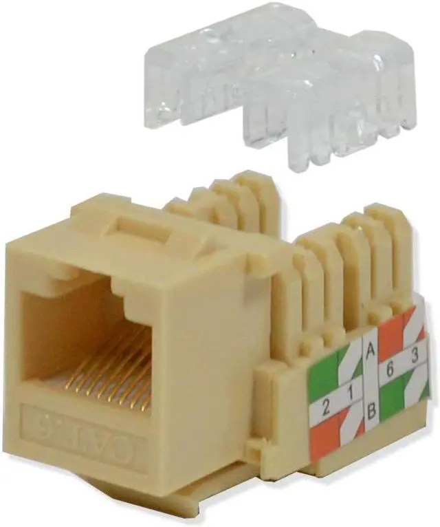 Main image of 50 pack lot Keystone Jack Cat6 Ivory Network Ethernet 110 Punchdown 8P8C