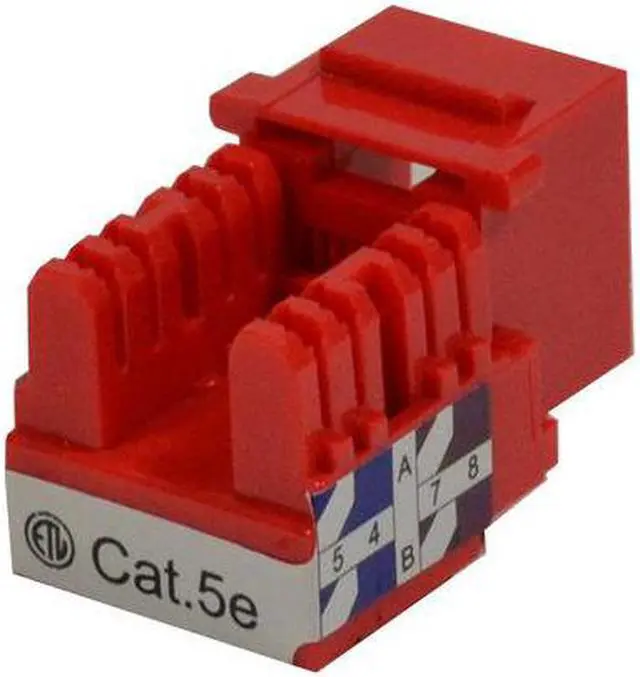 Alt view image 3 of 3 - 50 pack lot Keystone Jack Cat5e Red Network Ethernet 110 Punchdown 8P8C