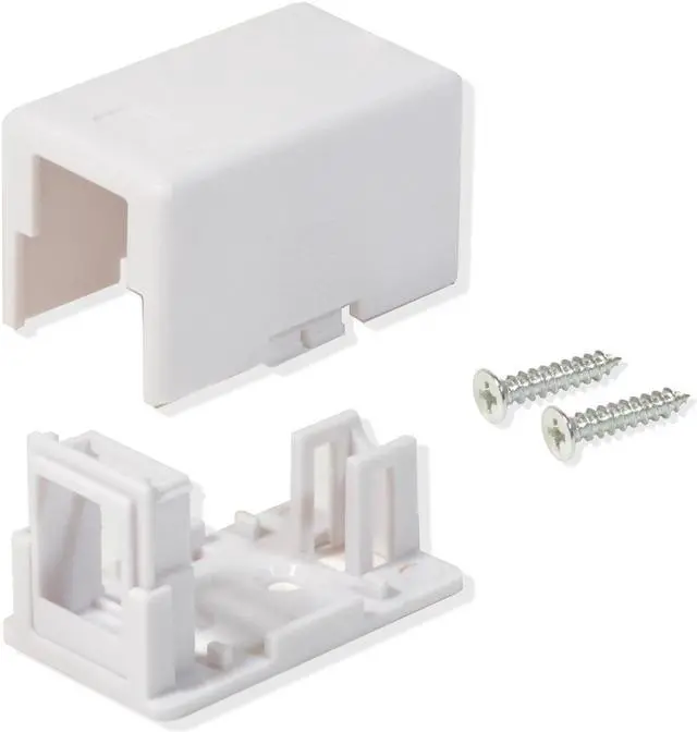 Main image of 15 Pack Surface Mount Box 1 Port Single Hole Keystone Jack Cat5e/Cat6 White