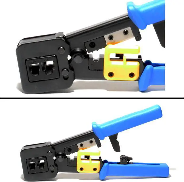 Alt view image 2 of 3 - RJ45 Crimping Tool Pass Through Ethernet Network Cat6 Cat5e Connectors Crimper
