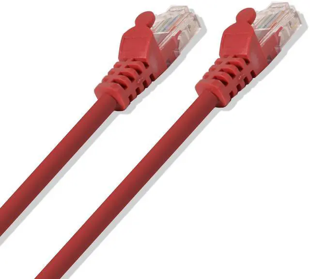 Alt view image 2 of 3 - 1ft Cat5e Cable Ethernet Lan Network RJ45 Patch Cord Internet Red (50 Pack)