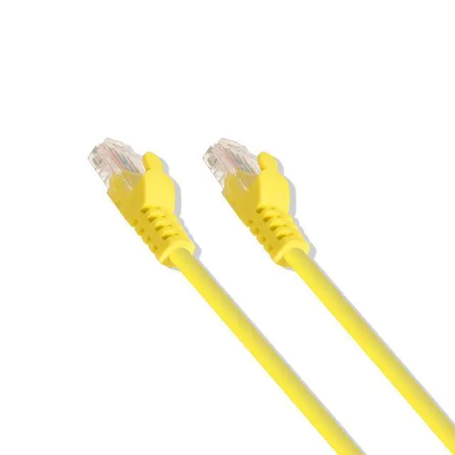 Alt view image 3 of 3 - Yellow 1-foot premium Cat5e Patch LAN Ethernet Network Cable (10 Pack)