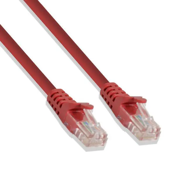 Main image of 2Ft Cat5e Ethernet RJ45 Lan Wire Network Red UTP 2 Feet Patch Cable (5 Pack)