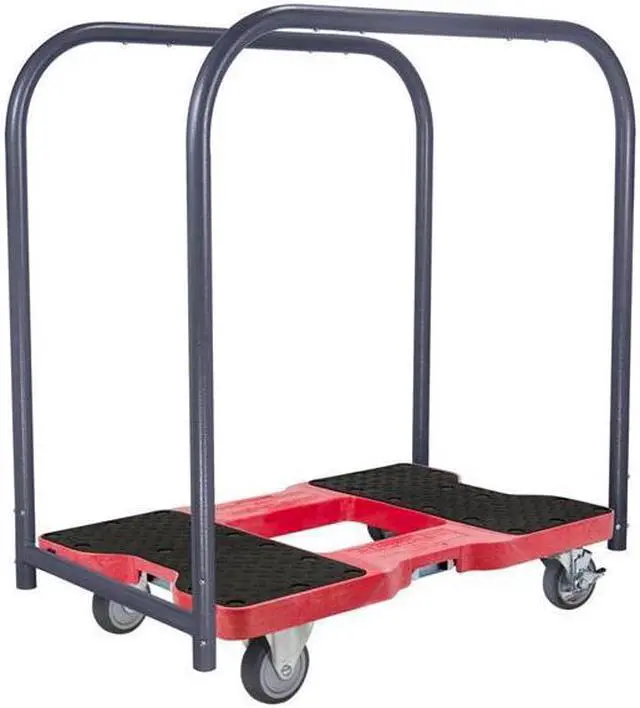 Alt view image 3 of 16 - Snap-Loc 1200 Lb Professional E-Track Panel Cart Dolly Red, Safely Moves More In Less Time With Easy Rolling Casters, Removeable Panel Bars, Optional E-Strap Safety Attachment! SL1200PC4TR