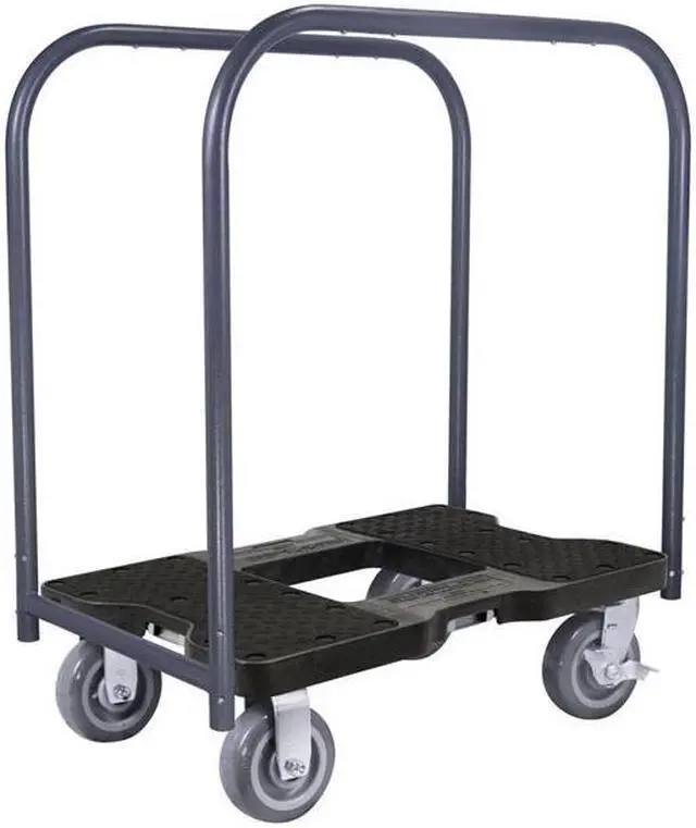 Alt view image 2 of 7 - Snap-Loc 1800 Lb Super-Duty Professional E-Track Panel Cart Dolly Black, Safely Moves More In Less Time With Easy Rolling Casters, Removeable Panel Bars, Optional E-Strap Safety Attachment! SL1800PC6B
