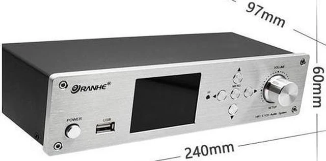 Alt view image 3 of 7 - RH-899X DSD Audio Player Lossless DTS/AC3 Decoding Audio Player Bluetooth 5.0 HDMI Optical Fiber and Coaxial 5.1 Channel Decoder Silver panel