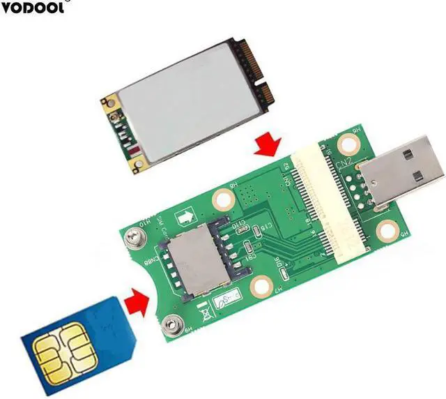 Main image of PCI-E to USB Adapter with SIM 8 Pin Card Slot for WWAN/LTE Module Support for SIM 6pin/8pin Card Connector High Quality