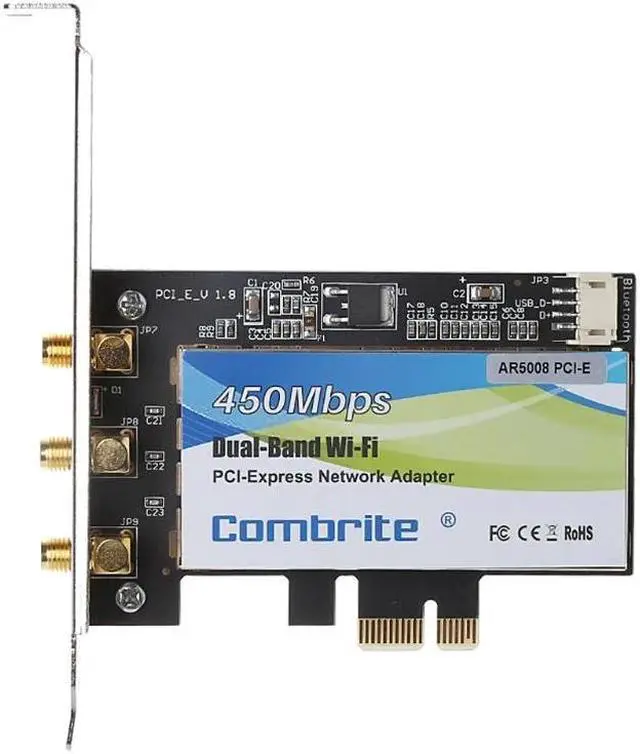 Alt view image 2 of 6 - PCI-E 2.4G+5G Dual Band Wifi 300/450M PCI-Express Wlan Card For INTEL6300 AR5008