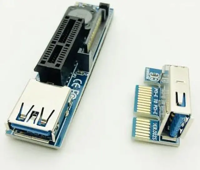 Alt view image 4 of 5 - USB 3.0 PCI-E X1 Extender Cable Power SATA Extension Cord PCI Express 1X Riser Expansion Card for PC Network Cards Graphics Card