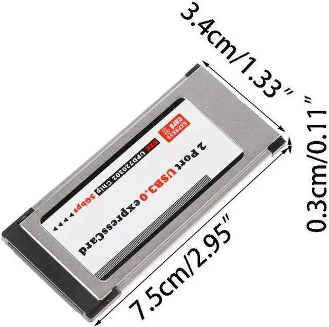 Alt view image 3 of 6 - 1 Set PCI-E PCI Express To 2 Port USB 3.0 34 mm Expresscard Card Converter Adapter And