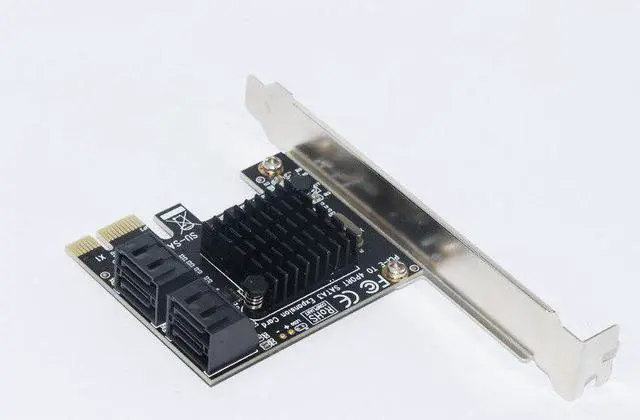 Alt view image 3 of 6 - Marvell 88SE9215 PCIE to SATA Card PCI-E Adapter PCI Express to SATA3.0 Expansion Card 4Port SATA III 6G for SSD HDD IPFS Mining
