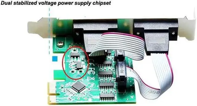 Alt view image 4 of 5 - 2 Port RS232 Serial Port COM to PCI-E PCI Express Riser Card Adapter Converter PCIE adaptator