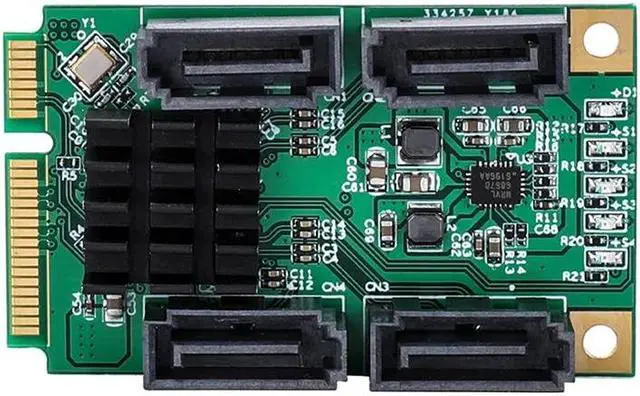 Alt view image 2 of 4 - 4 Port SATA III 6G Mini PCIE Mini PCI-e Marvel 88SE9215 Controller Card SATA 3.0 mini PCI express SSD Adapter Card