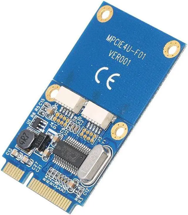 Alt view image 2 of 6 - Mini PCI-E to Dual USB Adapter MINI PCIe to 2 Ports USB2.0 Converter Card Expansion Card