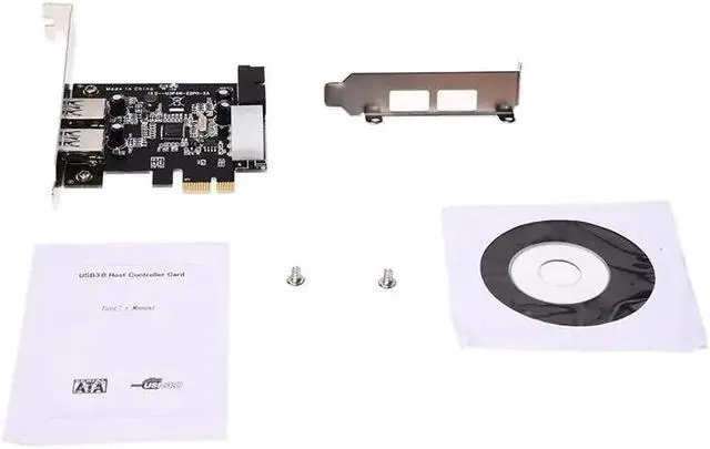 Alt view image 5 of 5 - Super Speed 2-Port USB 3.0 PCI-E PCI Express 19-pin USB3.0 15-pin SATA Connector Low Profile