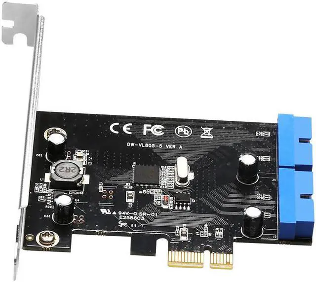 Alt view image 4 of 6 - Super Speed PCI Express to Dual 20 Pin USB 3.0 Controller Card PCI-E X1 to 2 Ports USB 3.0 Header With Low Profile Bracket