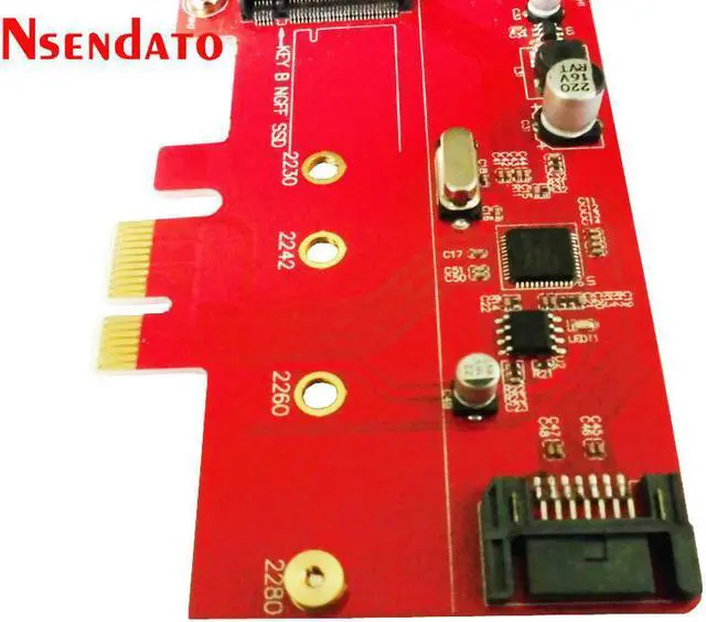 Alt view image 3 of 5 - Express 2.0 to NGFF M.2 B Key SSD SATA III 3.0 to  PCI Sata Express Combo Card Adapter Converter ASM1061