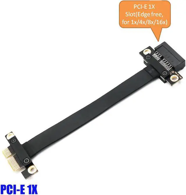 Alt view image 2 of 6 - Misskit PCI-E Extender Ribbon PCI Express 1X To 1X Slot Riser Card Converter Adapter Extension Cable PCI-E X1 Gold Plated For BTC Mining(9.84")