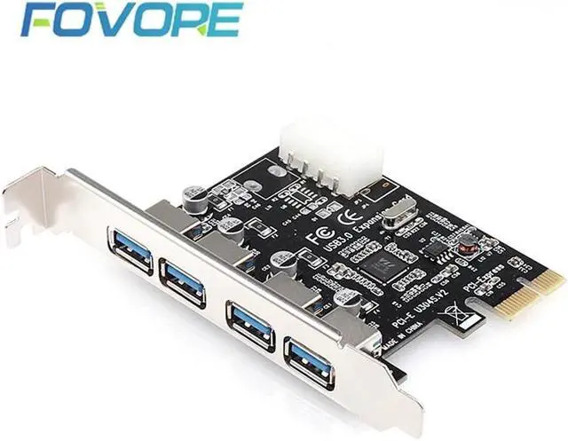 Alt view image 2 of 6 - 4 port USB 3.0 pcie Expansion card pci-e 1x usb 3.0 Expansion Card usb 3 0 pci-e pci express usb3.0 4x Adapter For Desktop