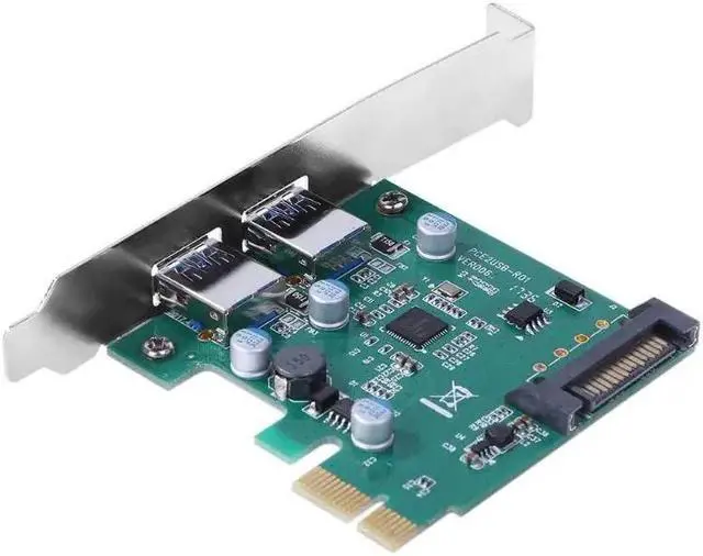 Alt view image 4 of 6 - Adapter Card PC High-Speed PCI-E 2 Port PCI Express Expansion Card USB 3.0 SATA Power Adapter Card for Desktops PC Computer