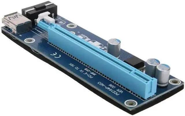 Alt view image 3 of 6 - Amify PCI-E PCI Express Riser Card 1x to 16x USB 3.0 6Pin SATA IDE Molex Power Supply for BTC Mining Miner