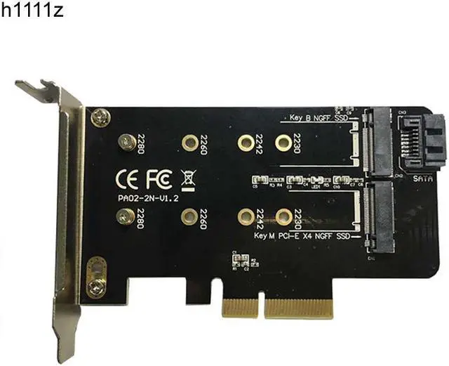 Main image of Dual M.2 PCIe Adapter M2 SSD NVME M Key SATA-based B Key to PCI-e 3.0 x 4 Controller Converter Card Support 2280 2260 2242 2230