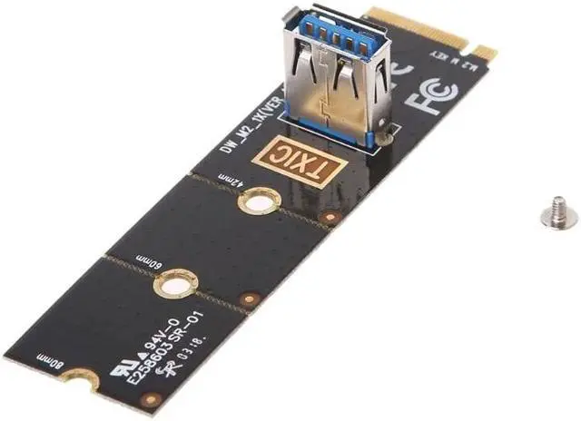 Alt view image 2 of 6 - Amify PCI-E 1x To 16x Adapter NGFF M.2 Riser Card USB 3.0 SATA 6Pin Power Cord Mining