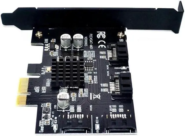 Alt view image 4 of 6 - PCI-e to SATA 3.0 4 Ports Expansion Controller Card 6G SATA3.0 PCI Express Adapter Marvell 88SE9215 Chip for Computer PC HDD SSD