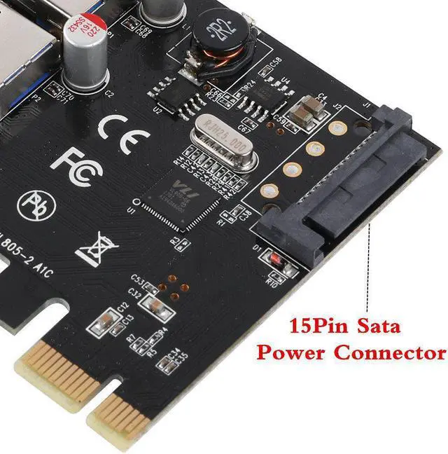 Alt view image 4 of 6 - USB 3.1 Type C PCIe Expansion Card PCI-e to 1 Type C and 2 Type A 3.0 USB Adapter PCI Express Controller Hub For Desktop PC