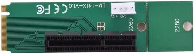 Alt view image 4 of 6 - PCI-E 4X to NGFF M.2 M Key PCI E Slot Adapter Female to Male Riser Card Adapter 4 Pin to Power Cable