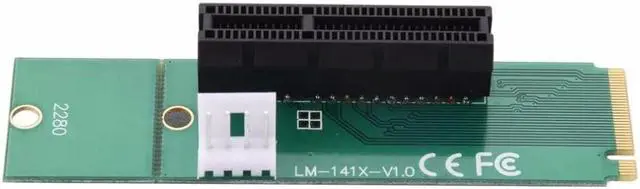 Main image of PCI-E 4X to NGFF M.2 M Key PCI E Slot Adapter Female to Male Riser Card Adapter 4 Pin to Power Cable