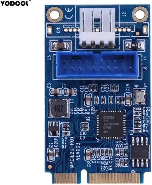 Alt view image 4 of 6 - Mini PCI-E To USB 3.0 19Pin Header 2 Port Expansion Card Computer PC Components PCI Express USB3.0 Converter Card Adapter
