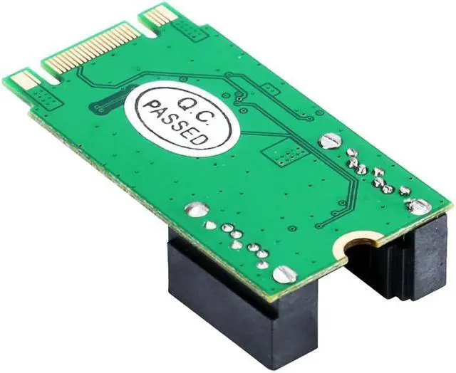 Alt view image 4 of 5 - NGFF PCIe B+M key to 2 Port SATA 3.0 RAID Card M.2 to dual SATA 6Gbps Adapter RAID0 RAID1 with 7Pin SATA cable ASM1061R